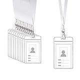 X-PANDA 社員証ケース 横型 ネームホルダー 名札 両面用 吊り下げ名札 社員証 透明色名札ケース pvc製防水機能 idカードホルダ