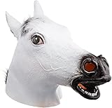 [Geente] 馬 マスク かぶりもの お面 動物 アニマル うま サラブレッド LZ-01f (ホワイト)