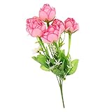 Lovoski 造花　ヴィンテージ　人工蓮　芽　絹の花　家　庭　装飾　デコレーション　6色選ぶ - ピンク
