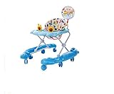 GETTEER ベビーウォーカー ベビー歩行器 6ヶ月 ~ 18ヶ月の赤ちゃん用多機能 折りたたみ式歩行器 転び防止、収納便利　ブレーキ付き (ブルー)