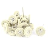 uxcell バフホイール　回転ヤスリ ポリッシュバフパッド　16個　電動ドリルフェルト　ベージュ　シルバートーン