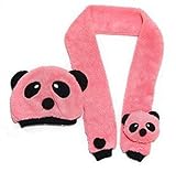 WIN 選べる5色 ベビー ＆ キッズ 用 かわいい　パンダ 帽子 & マフラー セット (スイカーレッド)