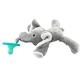 MUSTY おしゃぶり 赤ちゃん ベビー用 　動物ぬいぐるみ　おもちゃ 両用 おしゃぶりホルダー 　歯がため おもちゃ　0ヶ月から (小象)