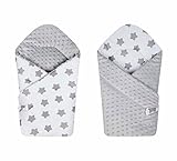 BlueberryShop Reversible Dot Popcorn Minky Fleece Cotton Swaddle Wrap Blanket Sleeping Bag for Newbo