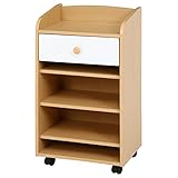 不二貿易 リビングラック ミニ NORM キャスター付き ナチュラル ホワイト 97608