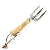 Toil in the Soil Hand Held Gardening Fork - Strong, Lightweight, and Durable with Ash Handle and Hea