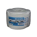 ユタカメイク ポリエステルロープ 9mm×30m 3ッ打 万能パック KS930 片端サツマ加工 輪加工 コンパクト 高耐久 結束 荷役 作業用