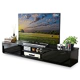 DORIS ドリス テレビ台 ローボード 幅180cm 前面鏡面仕上げ 65型 組立式 ブラック ルクス180 【13339】