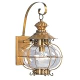 Livex Lighting 2222-22 Outdoor Wall Lantern with Hand Blown Clear Glass Shades, Flemish Brass [並行輸入品