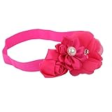 【ノーブランド品】 キッズ 赤ちゃん ヘアバンド ヘッドバンド　ヘアアクセサリー 写真撮影 小道具 髪飾り 出産祝い ローズレッド