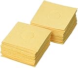 uxcell はんだこて クリーニングスポンジ クリーニング パッド 50個 半田 イエロー 60mm x 60mm x 1.2mm