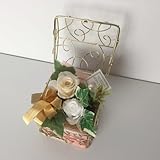 誕生石ダイヤモンドの贈り物　♪バースデイローズ　♪　ワイヤーBOX　（プリザーブドフラワー）