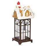 Evergreen Gingerbread House LED Candle Lantern