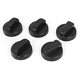 uxcell ガスストーブノブ ガスこんろ オーブンスイッチ 点火ツマミ コントロールノブ　プラスチック製　ブラック　5個入