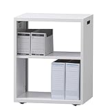 HUW-KK5036_アンダーデスクワゴン【インサイドワゴン】キャスター付き ワゴン ホワイト【日本製】サイズ：500×D360×H615