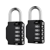 ClimBoy 盗難 防犯 ダイヤル ナンバー可変式 南京錠 4桁 ２個セット (ブラック)