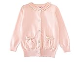 Candykids 女児 女の子 子供服 長袖 ニットセーター セーター キッズ こども  秋冬着 通園 結婚式 発表会 お出かけ (120cm, ピンク)