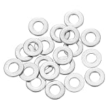 uxcell 20個入 ワッシャー m2.5 スペーサー 2.5×6×0.5mm 平座金 304ステンレス 丸い シム ガスケット 薄い 耐久性 防錆性 ネジ座金 シルバー