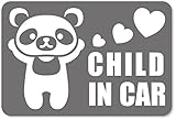 imoninn CHILD in car ステッカー　【マグネットタイプ】　No.12　パンダさん　（シルバーメタリック）
