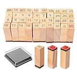 PERSELOSO 木製クラフト用週間数字スタンプ 入り 手帳印章 木製素材 耐久性