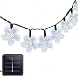 Vmanoo Solar Christmas Flower Starry Fairy String Lights 21ft 50 LED Blossom Decorative Light for Ga