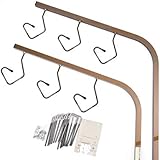 ベランダ固定 物干し台 太さ25角 物干しスタンド（4穴金具4枚・格子/飾り格子柵用）左右2本1台分セット 転倒しない ものほし台 本体カラー:ブロンズ