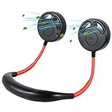 AGKupel 携帯扇風機 ハンズフリー扇風機 首掛け 折り畳み式 USB扇風機 静音 風量3段階 360度自由調整 持ち運び便利 旅行/自