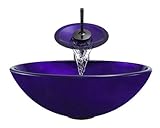 Aurora Sinks A32-ORB-V Bathroom Ensemble with Pop Up Drain, Foil Undertone Glass Vessel, Sink, Ring 