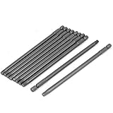 uxcell 六角ヘッドドライバービット　磁性ビット　シルバーグレー　磁性　H5 10個入