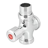 uxcell トイレフラッシュバルブ　洗浄バルブ　ボタンタイプ　クロームブラス　 10 x 4.4 x 10.8cm