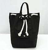 (モコベビー) MOKO BABY レディース 2way トートバッグ リュックサック スクエアリュック デイパック バックパック 通勤バッグ 通学バッグ キャンバス (ブラック)