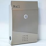郵便ポスト 郵便受け メールボックス壁掛けおしゃれなチタン鏡面シルバー色ポストp30