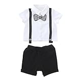 (チャックル) chuckle *ティノティノ*ビッグ蝶ネクタイ半袖シャツ&ズボンセット ホワイト 90cm P3110-90-10