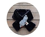 Candykids　可愛くてふわふわ キッズ用 マフラー 全6色 　柔らかいキッズ ふわふわマフラー　純色厚手 秋冬　女の子ネックウォーマー　男女兼用 (ブラック2)