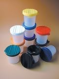 School Smart No Spill Paint Cups with Colored Lids - 3 1/2 inches - Pack of 10 - Assorted Colors by 