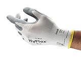 Ansell HyFlex 11-800 Nylon Glove Gray Foam Nitrile Coating Knit Wrist Cuff Medium Size 8 (Pack of 12