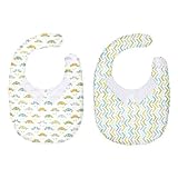 Reversible Bib Baby Gift Set: Baby Boy Turtle and Chevron Print with Dress Collar by Crummy Bunny