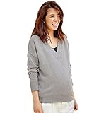 Angeliebe エンジェリーベ マタニティ Vネック やわらか ニット 産前 産後 妊婦服 フリー グレー