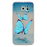 UNEXTATI Galaxy S6 ケース 高品質 超薄型 TPU 保護カバー 液晶保護 衝撃吸収 Samsung Galaxy S6 用 Case Cover (P5 ブルー)