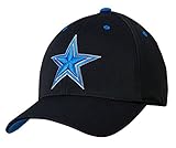 ダラス・カウボーイズElectra AuraフレックスフィットS / Mキャップ帽子 – ブラックW /エレクトリックブルースターロゴ