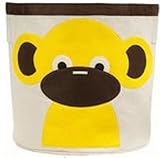 【MM-34】 アニマル 動物 おもちゃ ラウンド 収納 ボックス 赤ちゃんの おむつ ガーゼ タオル なども可愛く 収納 (おサルさん)