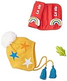 LaVie ギフトBOX 3点セット ベルトカバーレインボー&ニット帽イエロースター 水鉄砲ステゴ b127