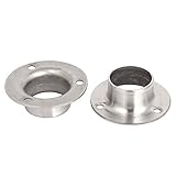 uxcell ステンレスソケット　パイプソケット　ステンレスパイプ　金具　ブラケットソケット ワードローブレールサポート　掛かり　ブラケットソケット　直径25mmチューブ用　2個入り