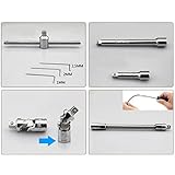 Anysell77　46点セット 筒セット 工具セット ラチェットドライバー ソケットレンチセット 自動車のヘッドセット 緑の箱