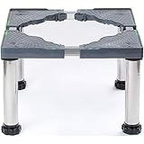 Siuhuig 洗濯機台洗濯機台冷蔵庫台伸縮式冷蔵庫置き場の高さ調節を高める洗濯機台振動防止ゴム騒音防止洗濯機底上げ台プリンター台洗濯機