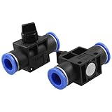uxcell　ワンタッチ継手 ハンドバルブ 継手　空気圧　コネクタ　ブルーエンド　12mm ～ 12mm　2個入り
