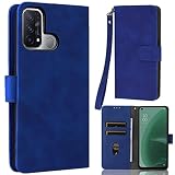 Oppo Reno5 A ケース 手帳型 【ストラップ 一本付】 適用 reno5a A101OP A103OP CPH2199 対応 ケース Oppo Reno5A スマホケース オッポ リノ5A スマホケース OppoReno5A ケース 【AIPITORR】 スタンド ストラップ付き 窓口式 カード入れ マグネット 手帳ケース カードケース つや消し 落ち着いた色 ネイビー