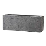 樹脂製 植木鉢/プランター 【グレー 幅100cm】 底穴あり 新素材ポリストーンライト使用 『リガンデ プランター』