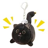 かわいい猫のぬいぐるみ | 小さなぬいぐるみ、くるくる尻尾ぬいぐるみ - ぬいぐるみ・ぬいぐるみ・人形の世界猫/白ウサギのぬいぐるみ、ベル巾着付きそわそわおもちゃ、子供の誕生日プレゼント、あらゆる年齢層に最適 Hozilen