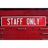 STAFF ONLY メッセージ サイン 看板 エンボス プレート 警告